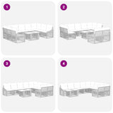 vidaXL Tuinbank Set 10 st Zwart en Crème Wit poly rattan