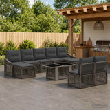 vidaXL Tuinbank Set 10 st Zwart en Crème Wit poly rattan