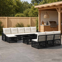 vidaXL Garden Sofa Set 11 Pieces Black and Cream White Poly Rattan