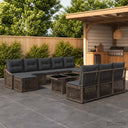 vidaXL Garden Sofa Set 11 Pieces Black and Cream White Poly Rattan