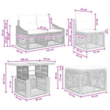 vidaXL Garden Sofa Set 11 Pieces Black and Cream White Poly Rattan