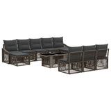 vidaXL Garden Sofa Set 11 Pieces Black and Cream White Poly Rattan