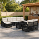 vidaXL Tuinbank Set 10 st Zwart en Crème Wit poly rattan
