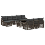 vidaXL Tuinbank Set 11 st Zwart en Crème Wit poly rattan