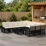 vidaXL Garden Sofa Set 12 pcs Black and Cream White poly rattan