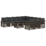 vidaXL Garden Sofa Set 12 pcs Black and Cream White poly rattan
