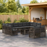 vidaXL Tuinbank Set 13 st Zwart en Crème Wit poly rattan