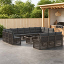 vidaXL Tuinbank Set 14 st Zwart en Crème Wit poly rattan