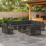 vidaXL Tuinbank Set 13 st Zwart en Crème Wit poly rattan