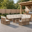 vidaXL Tuinbank Set 13 st Zwart en Crème Wit poly rattan