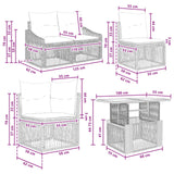 vidaXL Garden Sofa Set 13 pcs Black and Cream White Poly Rattan