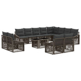 vidaXL Garden Sofa Set 13 pcs Black and Cream White Poly Rattan