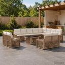 vidaXL Garden Sofa Set 13 pcs Black and Cream White Poly Rattan