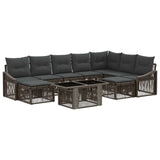 vidaXL Garden Lounge Set 10 Pieces Black and Cream White Poly Rattan