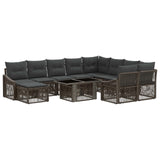 vidaXL Tuinbank Set 11 st Zwart en Crème Wit poly rattan