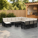 vidaXL Garden Sofa Set 13 pcs Black and Cream White Poly Rattan