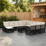 vidaXL Garden Sofa Set 13 pcs Black and Cream White Poly Rattan