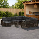vidaXL Garden Sofa Set 13 pcs Black and Cream White Poly Rattan