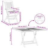 vidaXL 5-piece Garden Dining Set Brown Solid Teak Wood