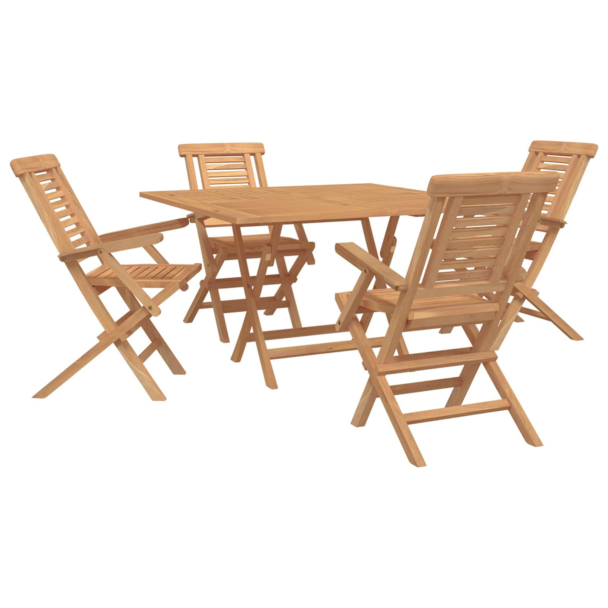 vidaXL 5-piece Garden Dining Set Brown Solid Teak Wood