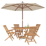 vidaXL 5-piece Garden Dining Set Brown Solid Teak Wood