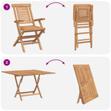 vidaXL 5-piece Garden Dining Set Brown Solid Teak Wood