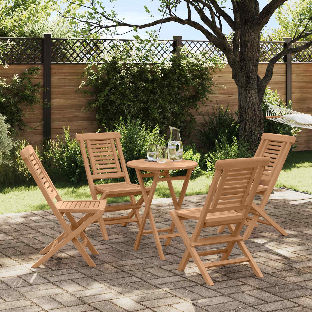 vidaXL 3-Piece Garden Dining Set Brown Solid Teak Wood