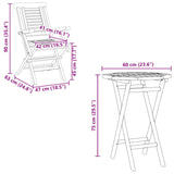 vidaXL 3-Piece Garden Dining Set Brown Solid Teak Wood