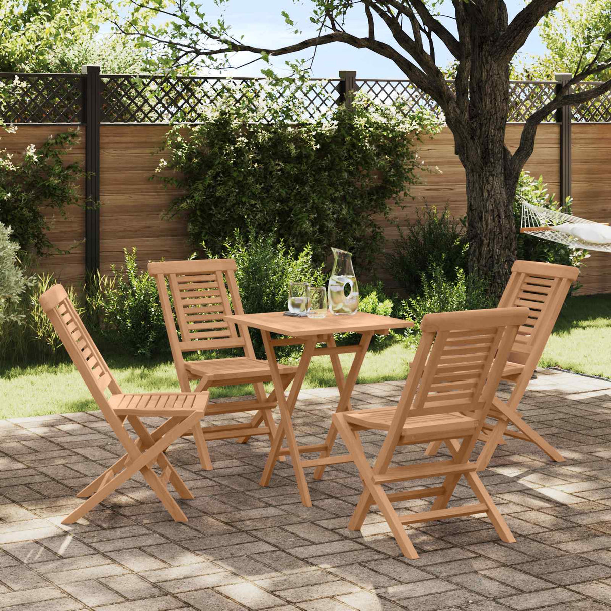 vidaXL 3-Piece Garden Dining Set Brown Solid Teak Wood