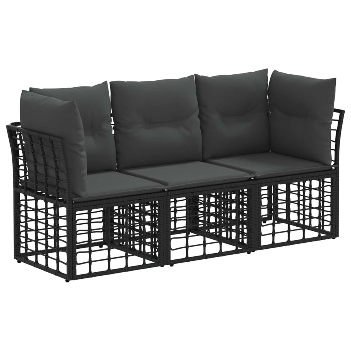 vidaXL Buiten bank set Zwart Polyester