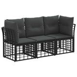 vidaXL Buiten bank set Zwart Polyester
