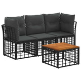 vidaXL Buiten bank set Zwart Polyester