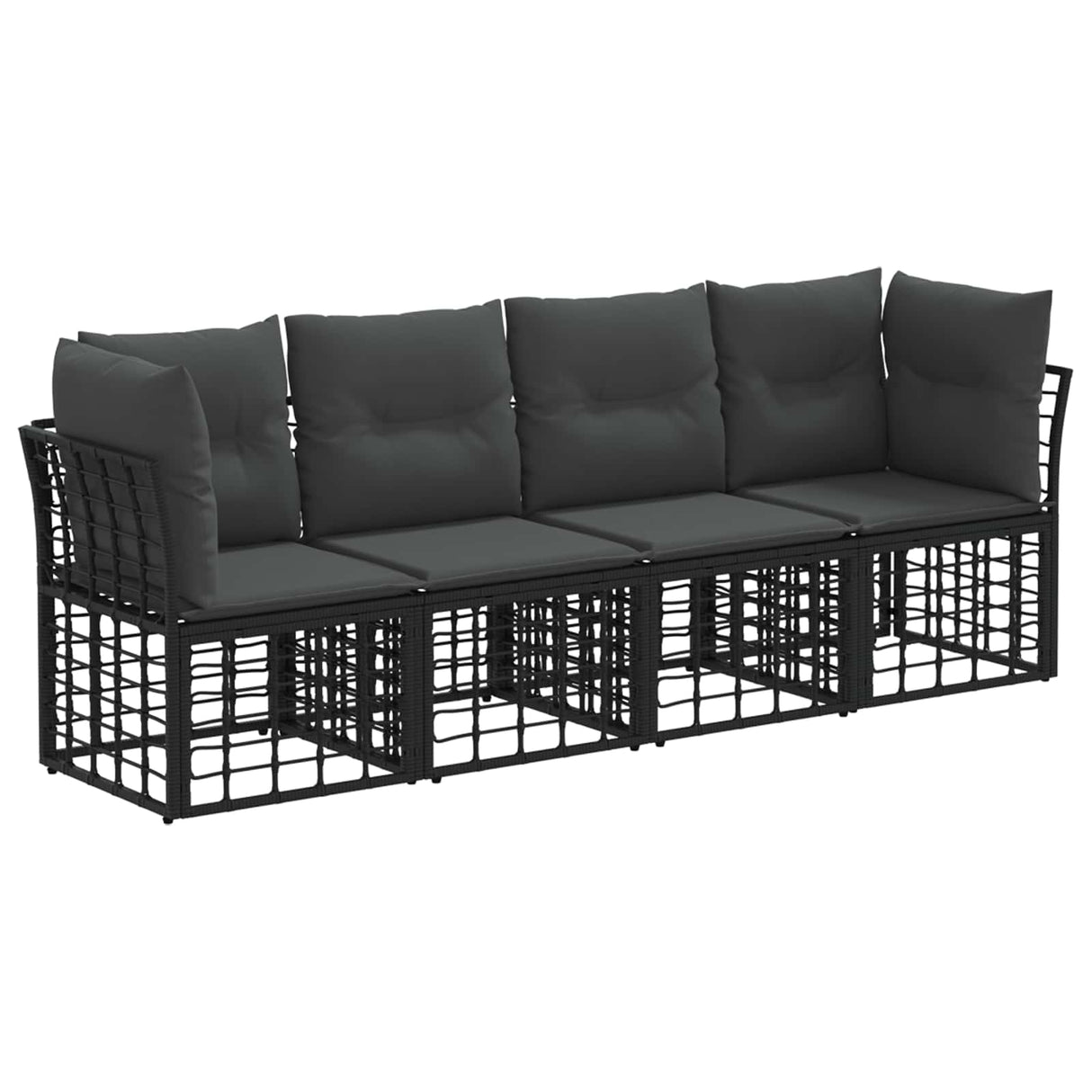 vidaXL Buiten bank set Zwart Polyester