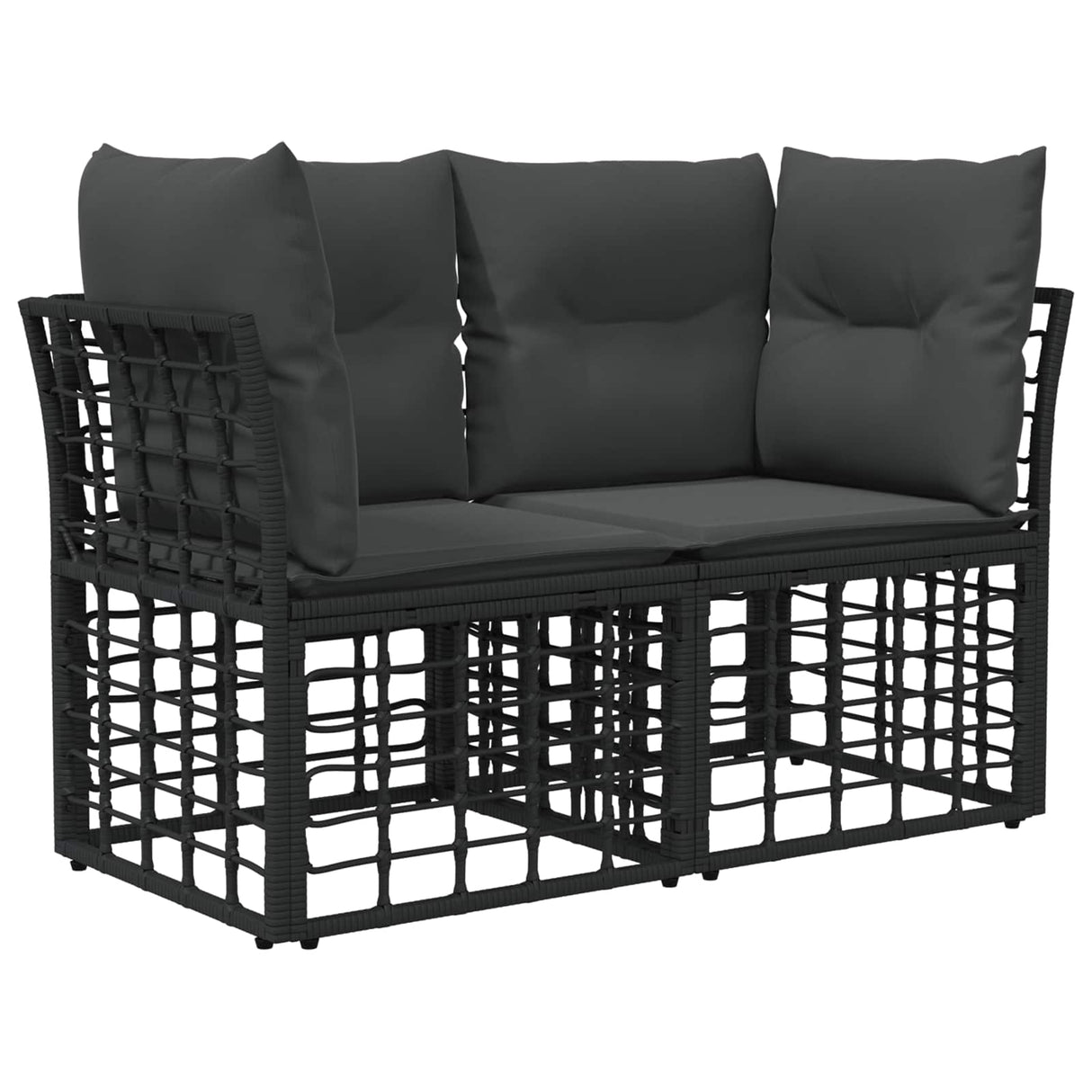 vidaXL Buiten bank set Zwart Polyester