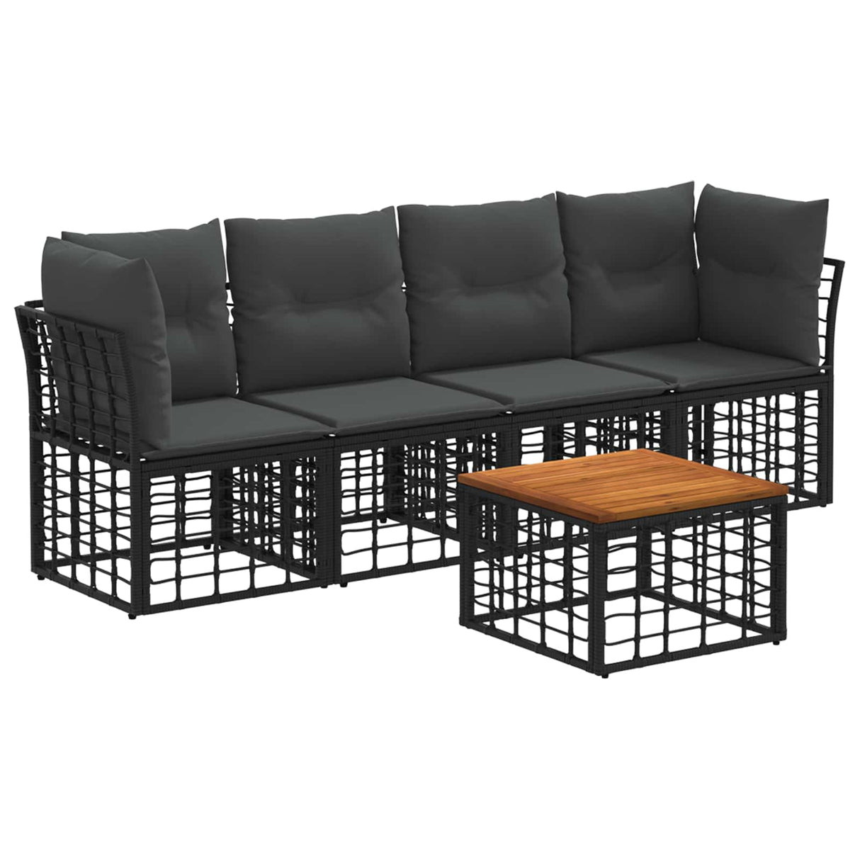 vidaXL Buiten bank set Zwart Polyester