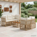vidaXL Buiten bank set 6 st Zwart en Donker Grijs poly rattan