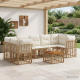 vidaXL Buiten bank set 8 st Zwart en Donker Grijs poly rattan