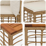 vidaXL Buiten bank set 8 st Zwart en Donker Grijs poly rattan