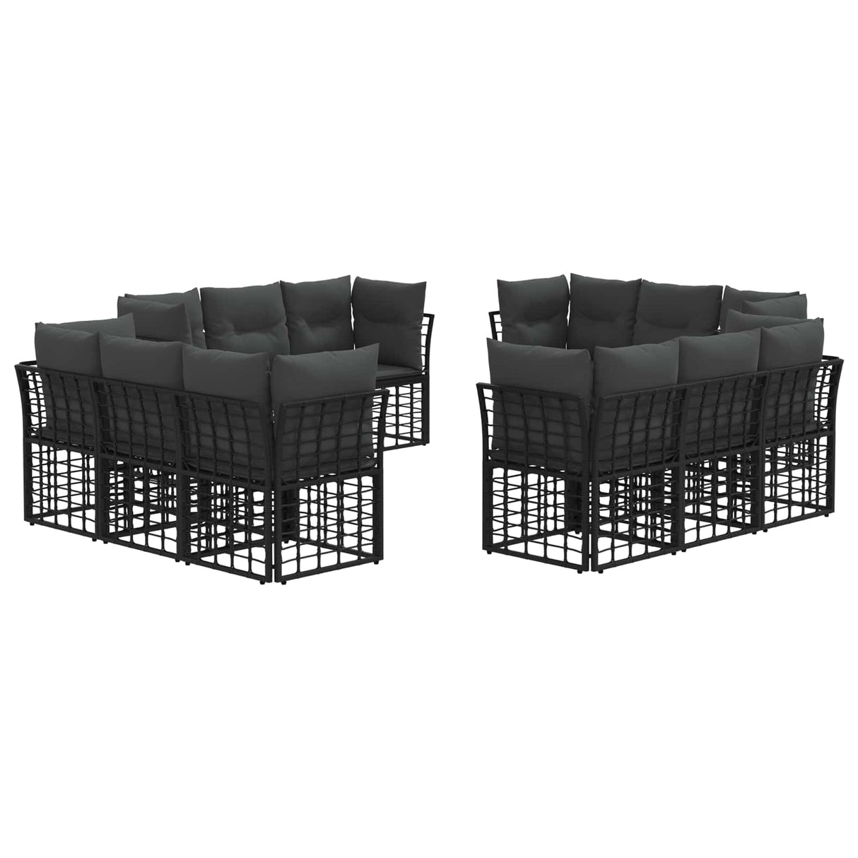 vidaXL Buiten bank set Zwart Polyester