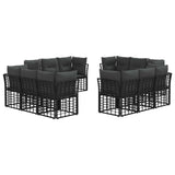 vidaXL Buiten bank set Zwart Polyester