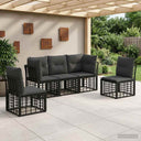vidaXL Outdoor Lounge Set Black Polyester