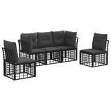 vidaXL Outdoor Lounge Set Black Polyester