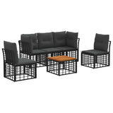 vidaXL Outdoor Lounge Set Black Polyester