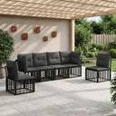 vidaXL Outdoor Sofa Set Black Polyester
