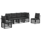 vidaXL Outdoor Sofa Set Black Polyester