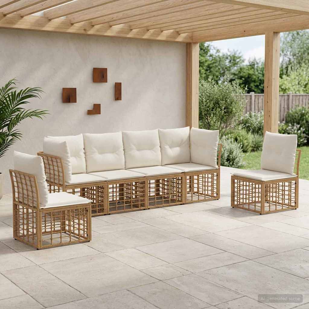 vidaXL Outdoor Sofa Set Black Polyester
