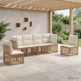 vidaXL Outdoor Sofa Set Black Polyester