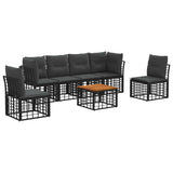 vidaXL Outdoor Sofa Set Black Polyester