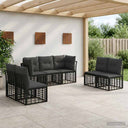 vidaXL Outdoor Sofa Set Black Polyester