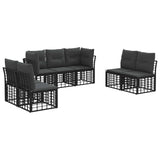vidaXL Outdoor Sofa Set Black Polyester